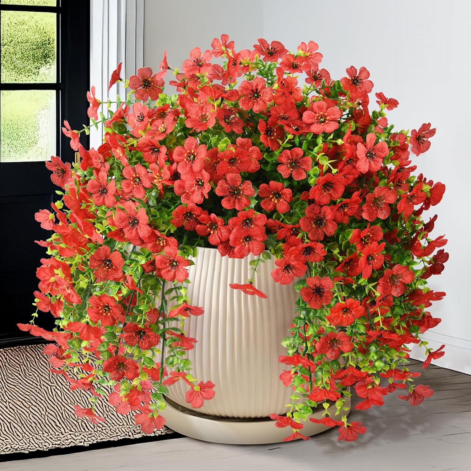 Artificial Fake Hanging Baskets Flowers for Outdoors Spring Decoration ...