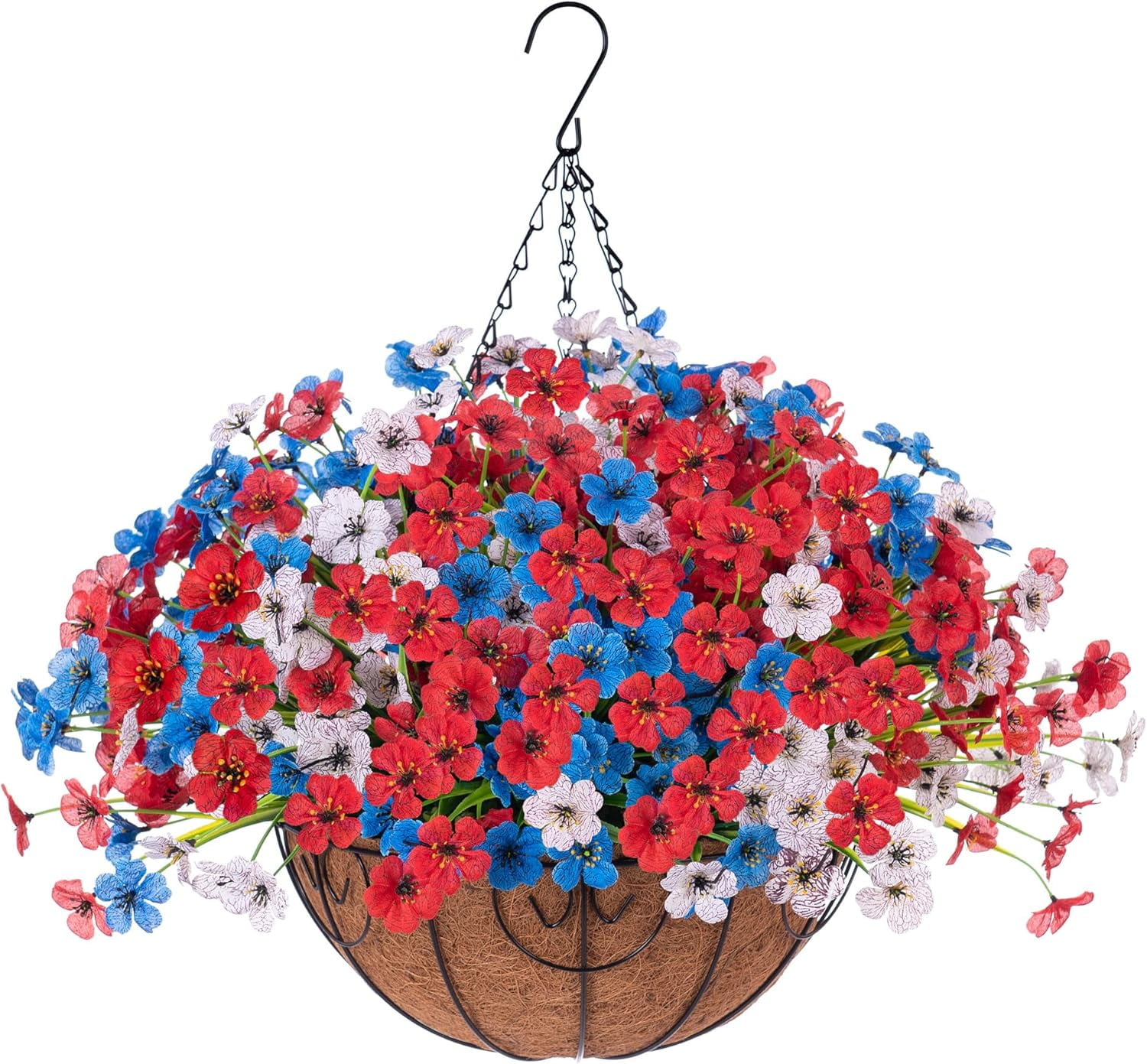 Artificial Fake Hanging Flowers with Basket for Spring Outdoor ...
