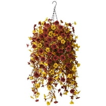 Artificial Fake Hanging Flowers Plants,Artificial Mums For Outdoors,Artificial Hanging Plants,Fall Hanging Flowers,Artificial Flowers For Outdoors,Uv Resistant Trailing Vine Thanksgiving Porch Yard