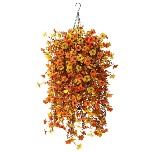 Artificial Fake Hanging Flowers Plants,Artificial Mums For Outdoors,Artificial Hanging Plants,Fall Hanging Flowers,Artificial Flowers For Outdoors,Uv Resistant Trailing Vine Thanksgiving Porch Yard