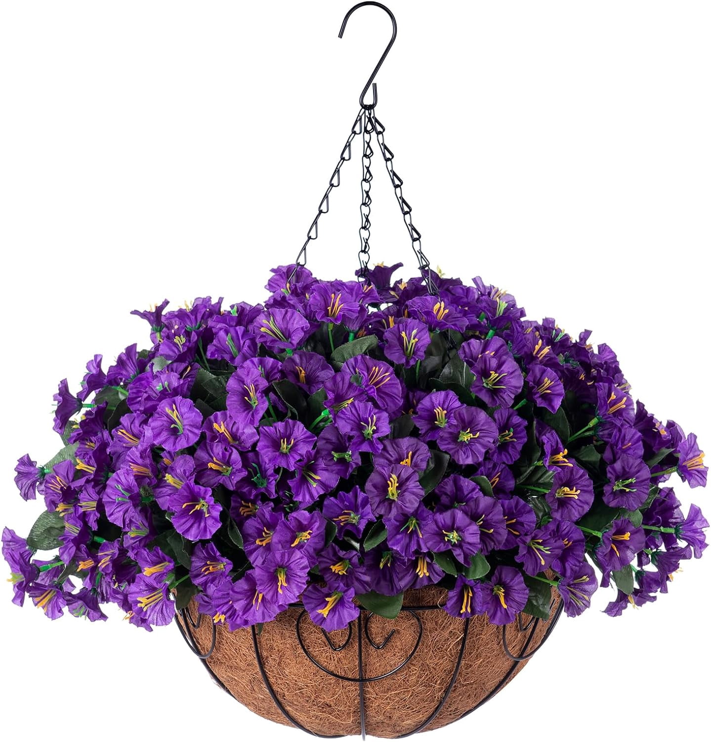 Artificial Fake Hanging Flowers Plants Basket for Outdoor Porch Spring ...