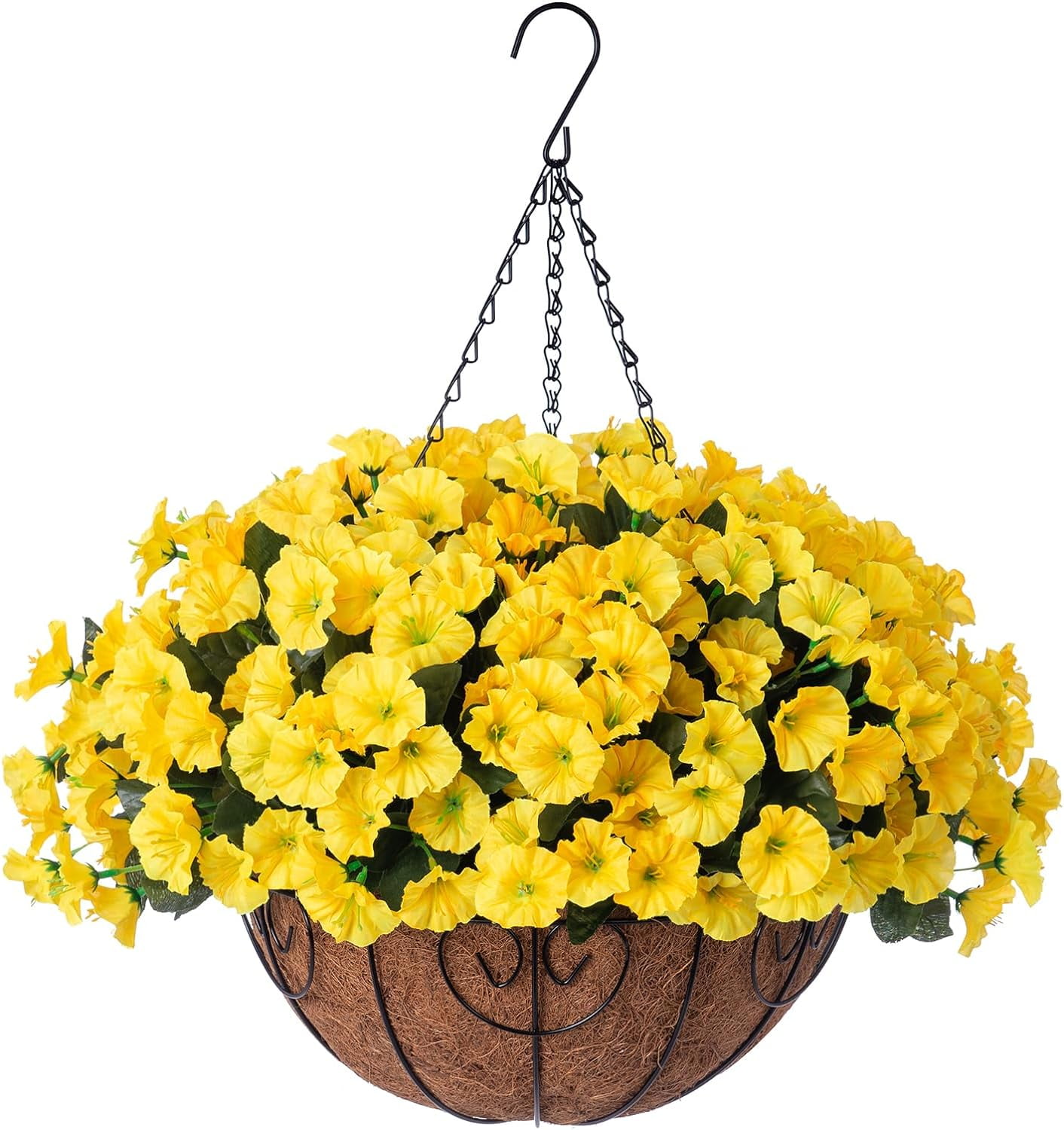 Artificial Fake Hanging Flowers Plants Baskets for Outdoor Outside ...