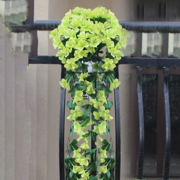 Artificial Fake Hanging Flowers Plants, Hanging Silk Orchid, UV Resistant Look Real Trailing Vines, Realistic Fake Flower for Windows, Fence, Porch, Garden Decor