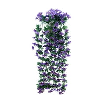 Artificial Fake Hanging Flowers Plants for Outdoor Spring Decoration, Faux Silk Violet UV Resistant Look Real Trailing Vines for Outside Home Planter Porch Patio