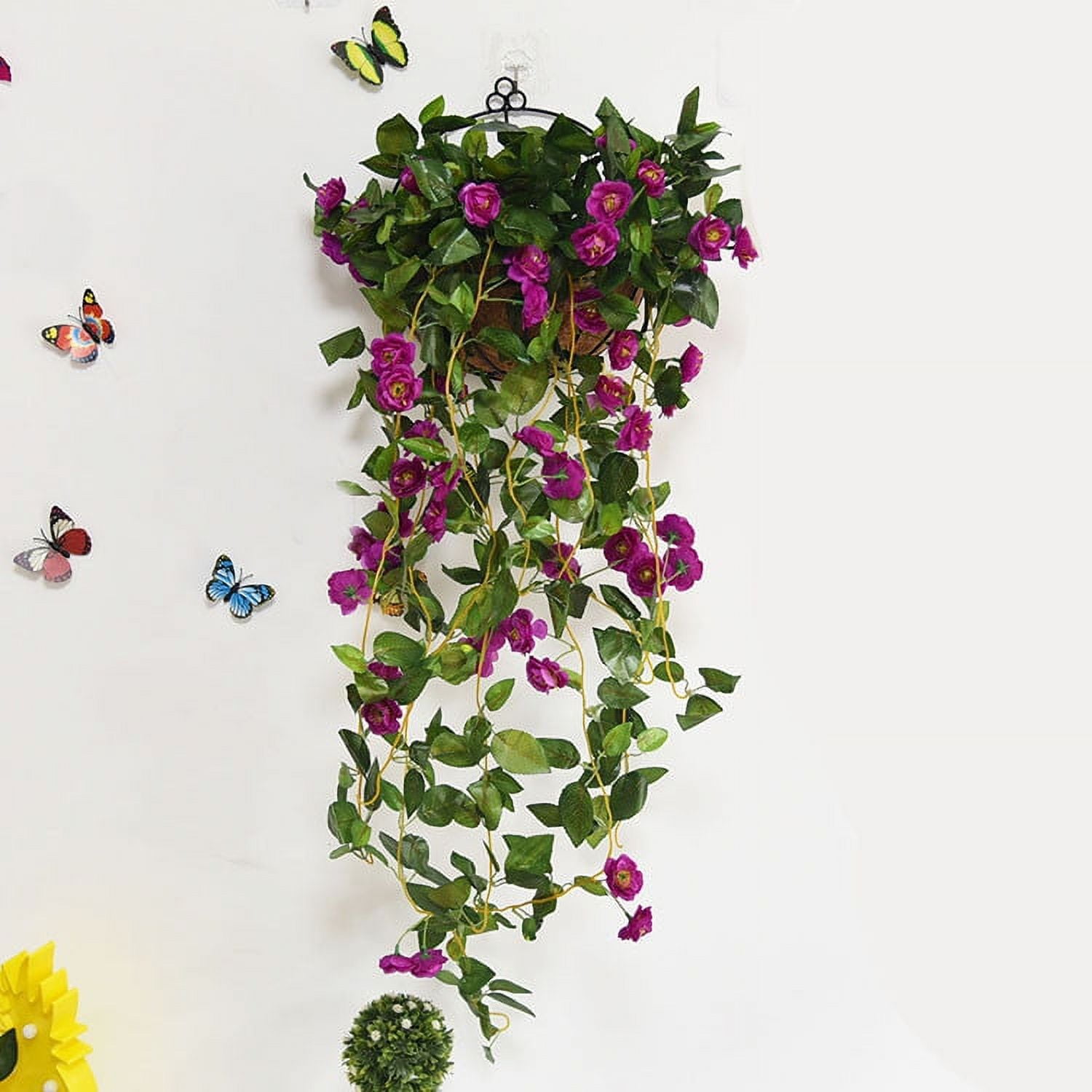 Artificial Fake Hanging Flowers Plants for Outdoor Spring Summer