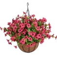 thumbnail image 1 of Coolmade 18" Artificial Faux Hanging Plants Flowers Basket for Outside Porch Decoration, 1 of 7
