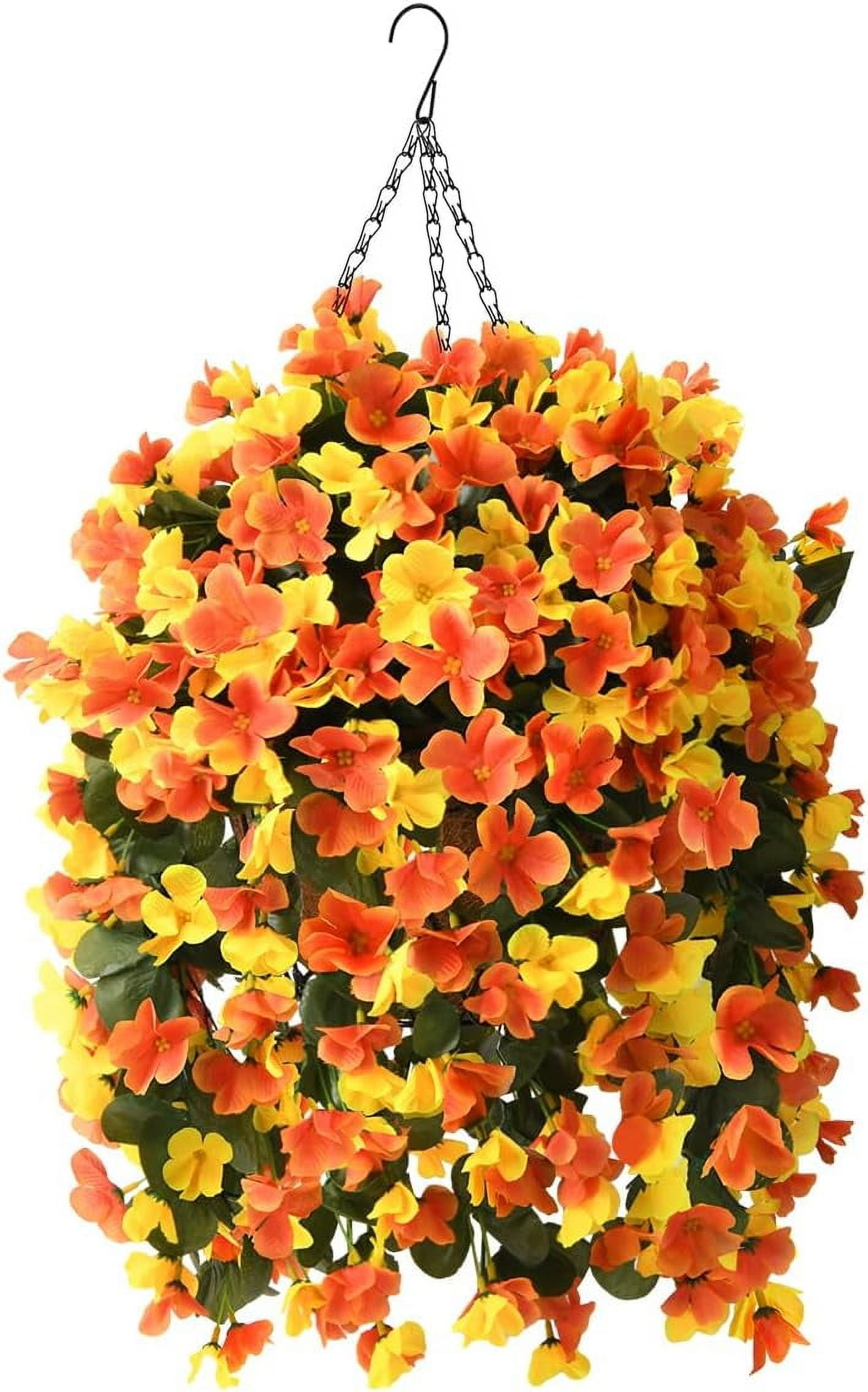 Artificial Fake Hanging Plants Flowers Basket for Summer Outdoor ...