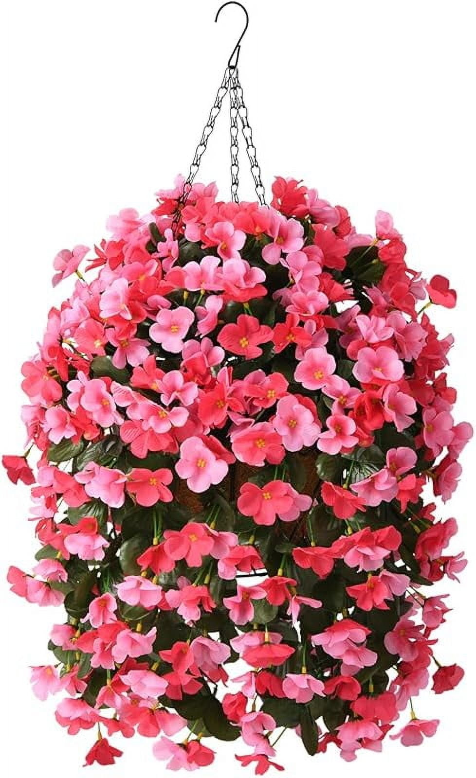 Artificial Fake Hanging Plants Flowers Basket for Summer Outdoor ...