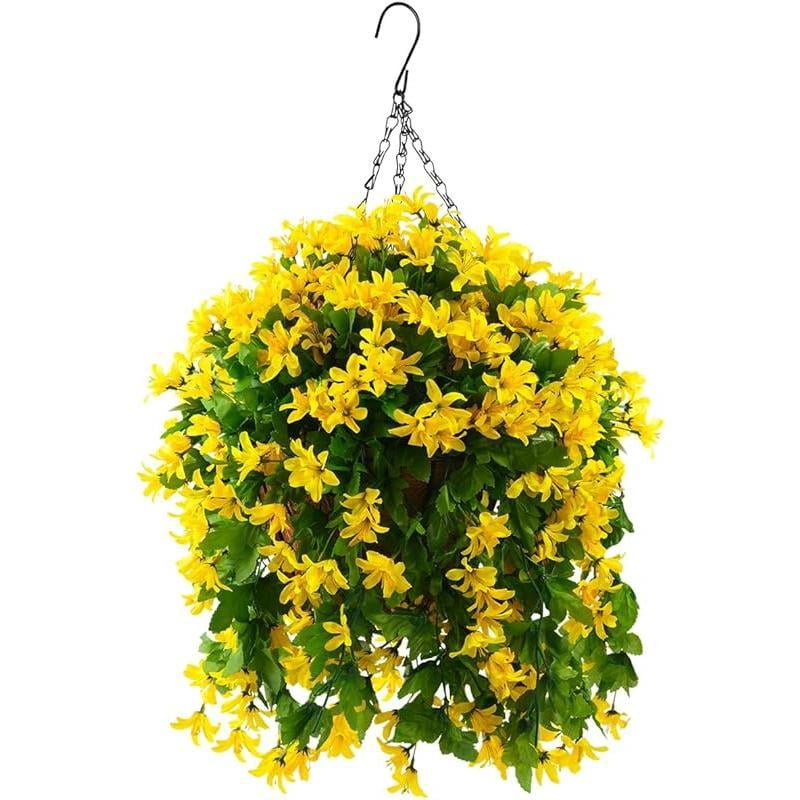 Artificial Fake Hanging Plants Flowers Basket for Summer Outdoor ...
