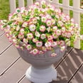thumbnail image 1 of Artificial Fake Outdoor Flowers Plants for Spring Summer Decor, 1 Bundles Outside Silk Blue Morning Glory UV Resistant Look Real Faux Flowers for Front Door Patio Porch Yard Window Balcony, 1 of 7