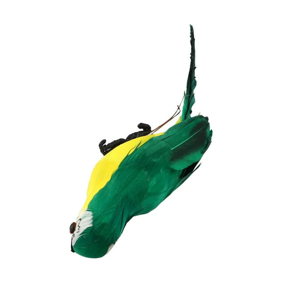 Artificial Fake Parrot Lifelike Feathered Bird Imitation Garden Ornament 25cm Green Smile Home