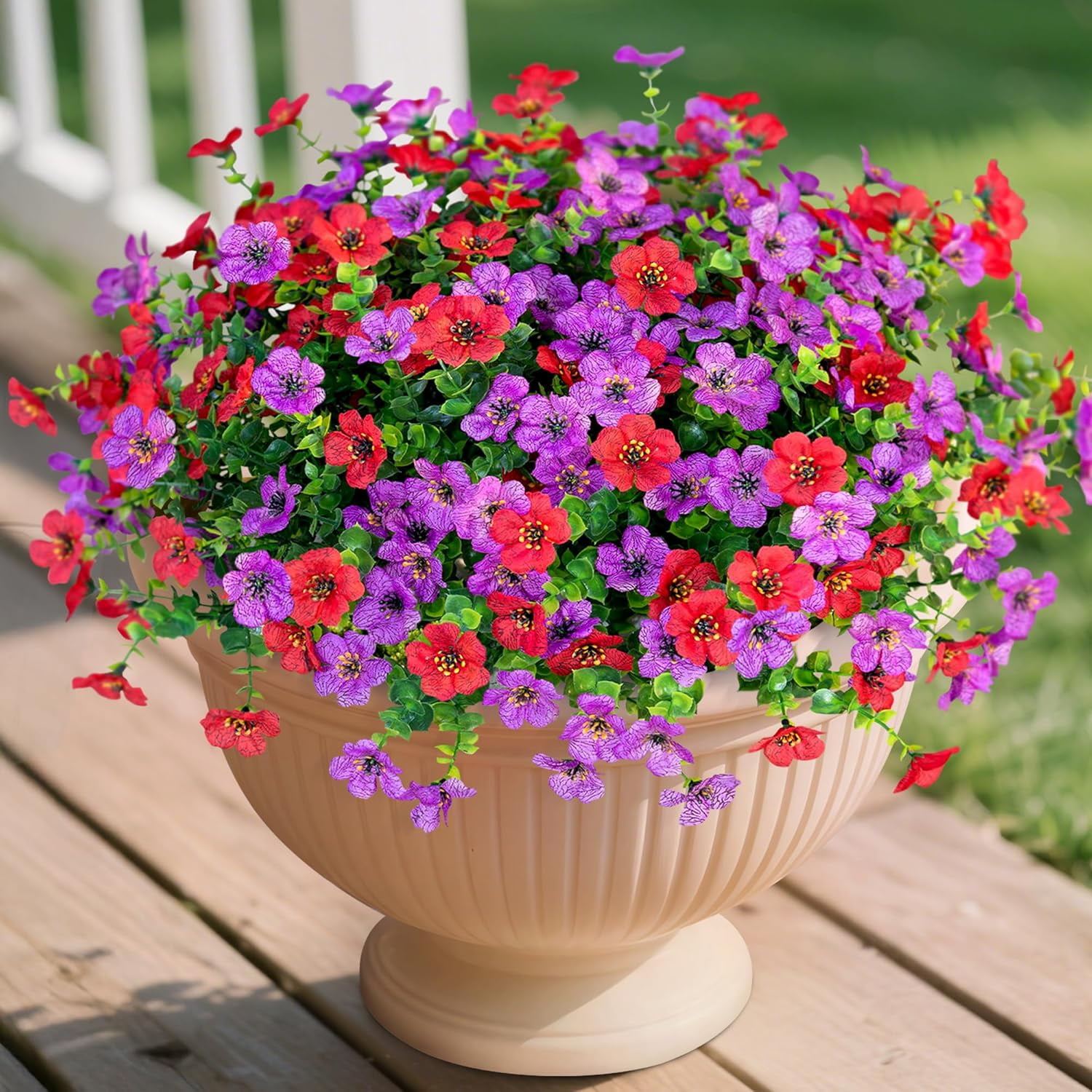 12 Bundles Artificial Fall Mums For Outdoors – Realistic Fake Orange Flowers For Porch, Garden & Home Decor