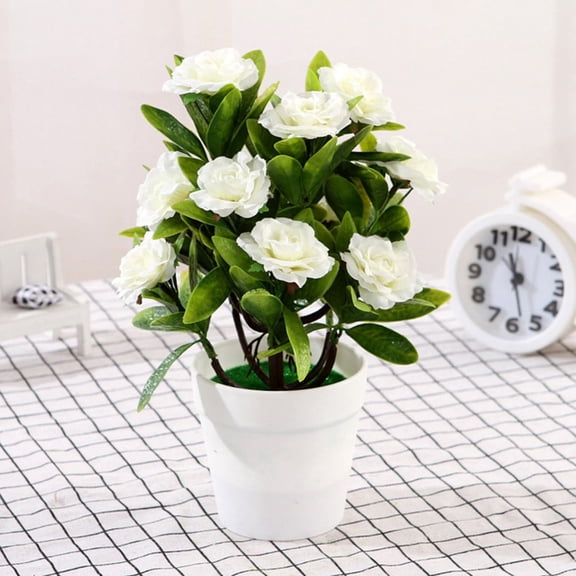 Artificial Fake Rose Flowers Plants In Pot Outdoor Garden office Home Decor
