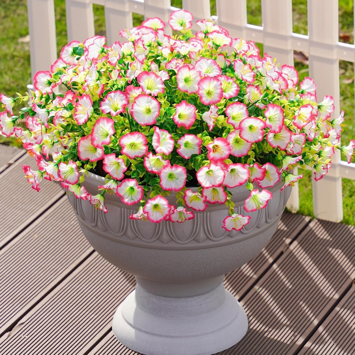 Good Morning Fake Spring Artificial Fake Spring Outdoor Plants Flowers, 12 Bundles Outside Faux ...