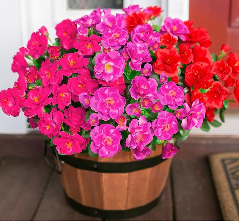Artificial Fake White Flowers Plants for Outdoor Outside Winter ...