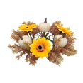 thumbnail image 1 of Artificial Fall Candle Rings for Pillars,Mini Candle Rings Wreaths,Artificial Autumn Candle Wreath with Flowers and Pumpkin,Small Pumpkin Wreath for Halloween Autumn Tabletop Home Decor,Z-Gold, 1 of 7