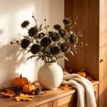 thumbnail image 1 of Artificial Fall Chrysanthemum Floral Stem, Dried Style Faux Flower Sprig With Long Flexible Branch, Rustic Harvest Vase Filler, Thanksgiving Table Mantel Home Decor, 1 of 6