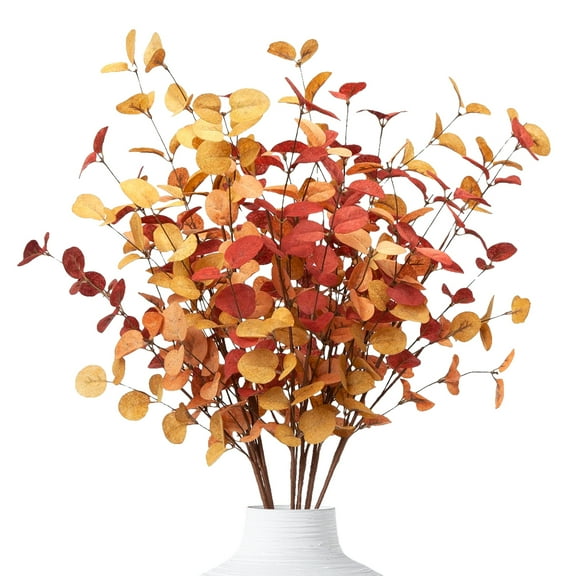 Artificial Fall Eucalyptus Leaf Florals Stems Bouquet 6 pcs 3 color - Wedding Vase Bouquet Flower Flores Artificiales Para Decoration