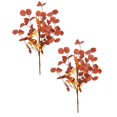 thumbnail image 1 of Artificial Fall Eucalyptus Leaves, 19.68" Greenery Stems Plants for Home Floral Arrangement Wedding Party Autumn Thanksgiving Table Centerpiece Decor, Fake Fall Leaves for Christmas Decor, 2Pcs, 1 of 9