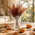 thumbnail image 1 of Artificial Fall Fern Stems, Faux Leaf Picks, Orange Rust Red Plastic Branches for Thanksgiving Floral Arrangement Vase Filler, 1 of 6