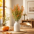 thumbnail image 1 of Artificial Fall Fern Stems, Faux Leaf Picks, Orange Rust Red Plastic Branches for Thanksgiving Floral Arrangement Vase Filler, 1 of 6