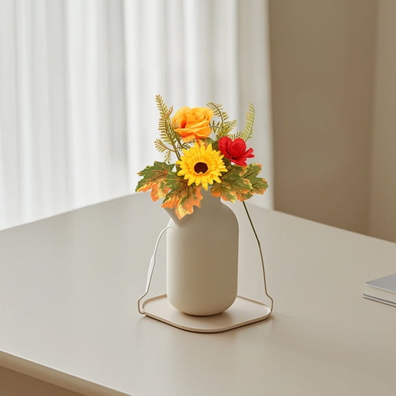 Artificial Fall Flower Bouquets Silk Autumn Silk Orange Flowers Bohe Wedding Bouquet Decor Fall Flowers for Thanksgiving Home Table Centerpiece Decor,B