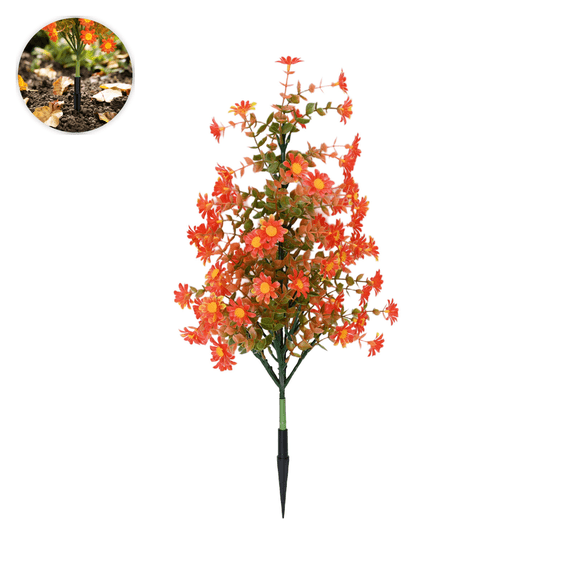 Artificial Fall Flower Ground Stake for Outdoor Garden Decor, Weather-Resistant Plastic Foliage and Bloom Arrangements for Yard, Patio, Flower Beds, and Landscaping