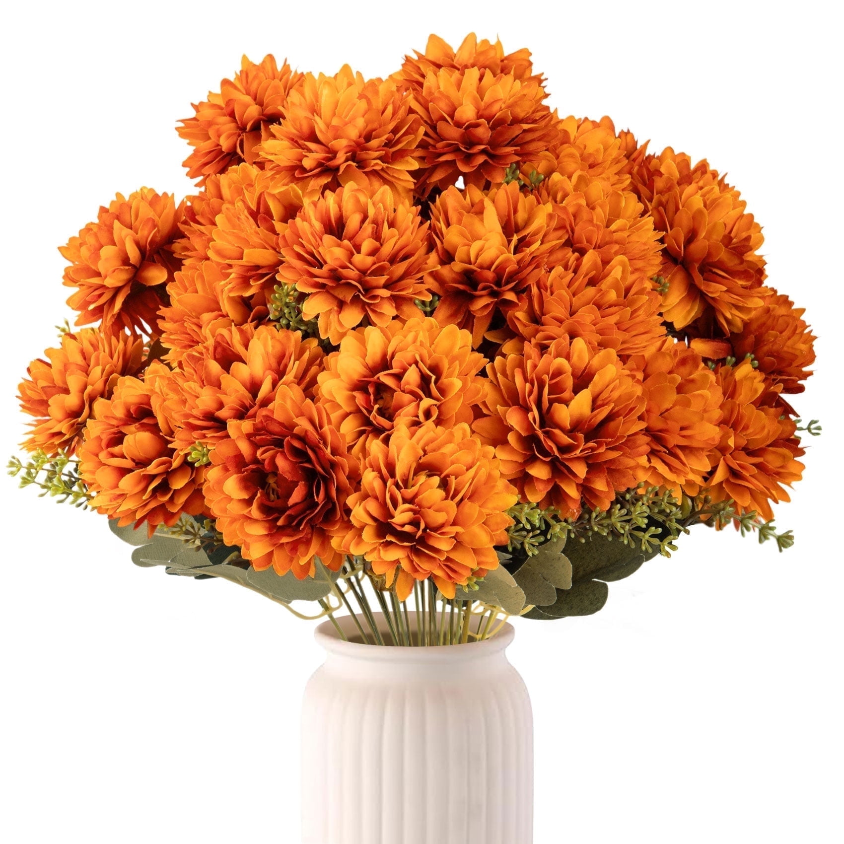 Scidweet Fake Fall Flowers, 4 Pcs 36 Heads Artificial Silk ...