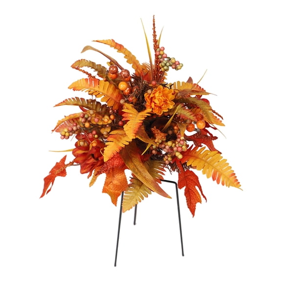 Artificial Fall Flowers Arrangement,Orange Wedding Aisle Flowers Deoration,Harvest Flowers Berries Deocrtaion for Indoor Outdoor Decor