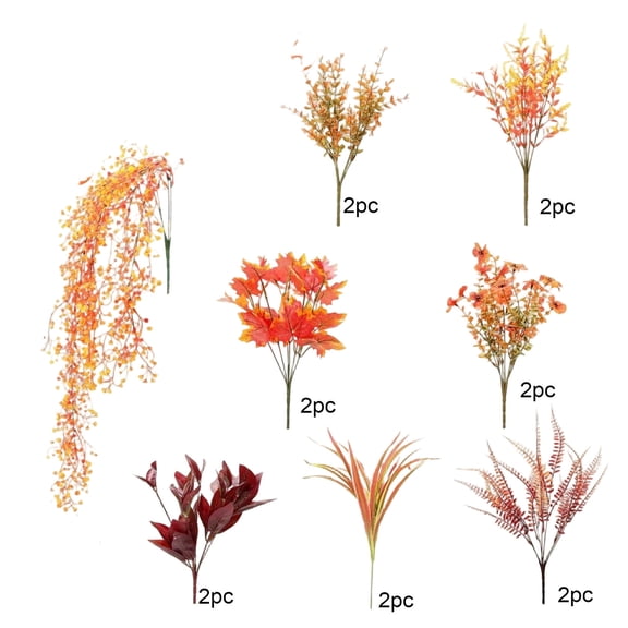Artificial Fall Flowers Arrangement with Realistic Maple Leaves and Branches for Holiday Decorations, Thanksgiving and Halloween Centerpieces, Wreaths, and Seasonal Displays