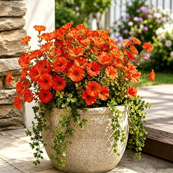 Artificial Fall Flowers Bouquet 35cm Faux Silk Stems Tall Vase Decor for Home Table Centerpiece Living Room Shelf Dining Room Entryway Thanksgiving Decoration 2 Pack