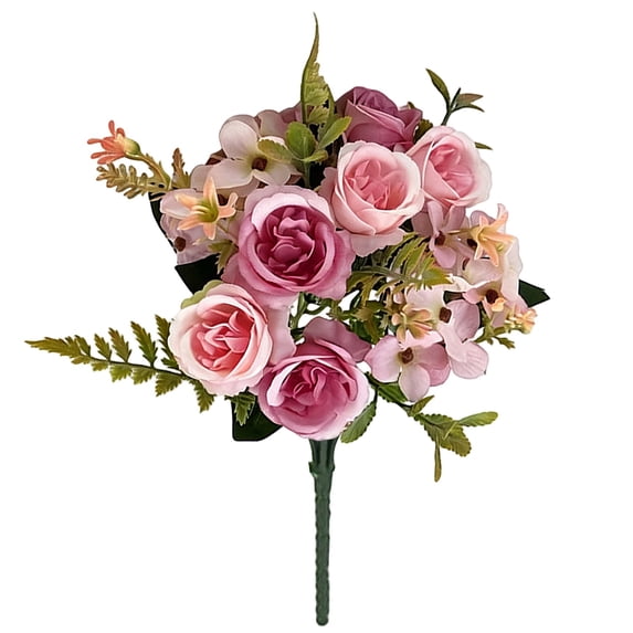 Artificial Fall Flowers Bouquet, Fake Rose Arrangement Autumn Table Centerpiece for Wedding, Home and Office
