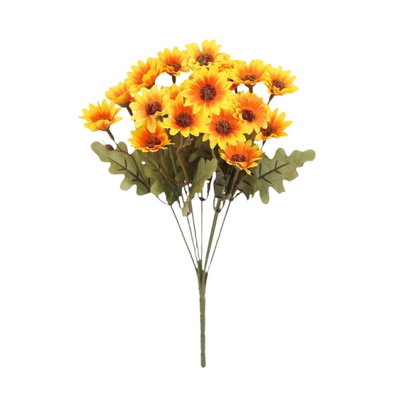 Artificial Fall Flowers Fake Mums Plants for Outdoors Decoration, Faux Silk Daisy And Ferns Uv Resistant Autumn Fake Planter for Home Porch Patio Yard Window Box Ciozy