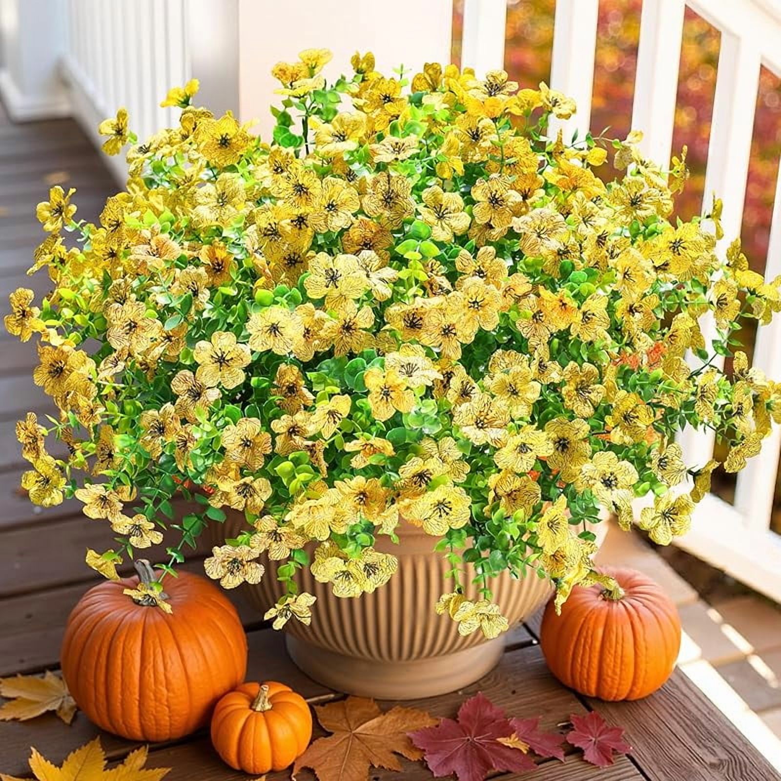 Artificial Fall Flowers Faux Mums for Outdoor Indoor Garden Home ...