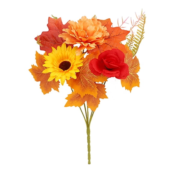 Artificial Fall Flowers, Faux Silk Flower Arrangement, Realistic Flower Bouquet for Home Decor for Fall Wedding Centerpieces And Seasonal Table Decoration