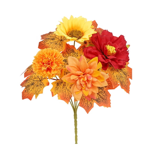 Artificial Fall Flowers, Faux Silk Flower Arrangement, Realistic Flower Bouquet for Home Decor for Fall Wedding Centerpieces And Seasonal Table Decoration