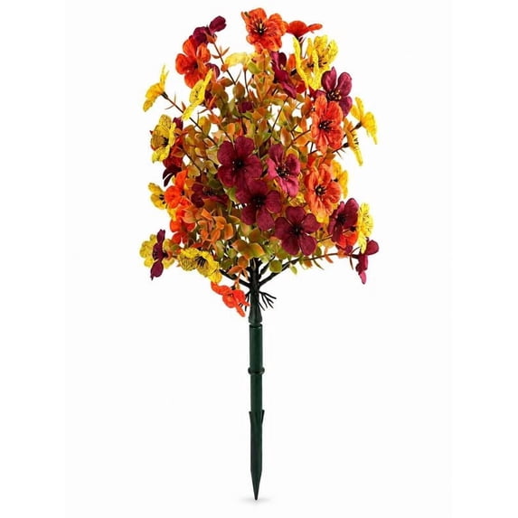 Artificial Fall Flowers for Outdoor,Artificial Fall Bouquet with Ground Stake,UV Resistant Faux Autumn Floral Ground‑Stake,Topiary Ball with Stake,Realistic Fake Plants for Garden,Porch,Yard,Patio