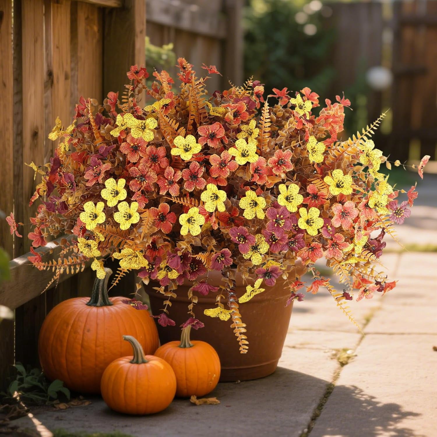 Artificial Fall Flowers for Outdoors,36 Bundles Faux Flowers Outside ...