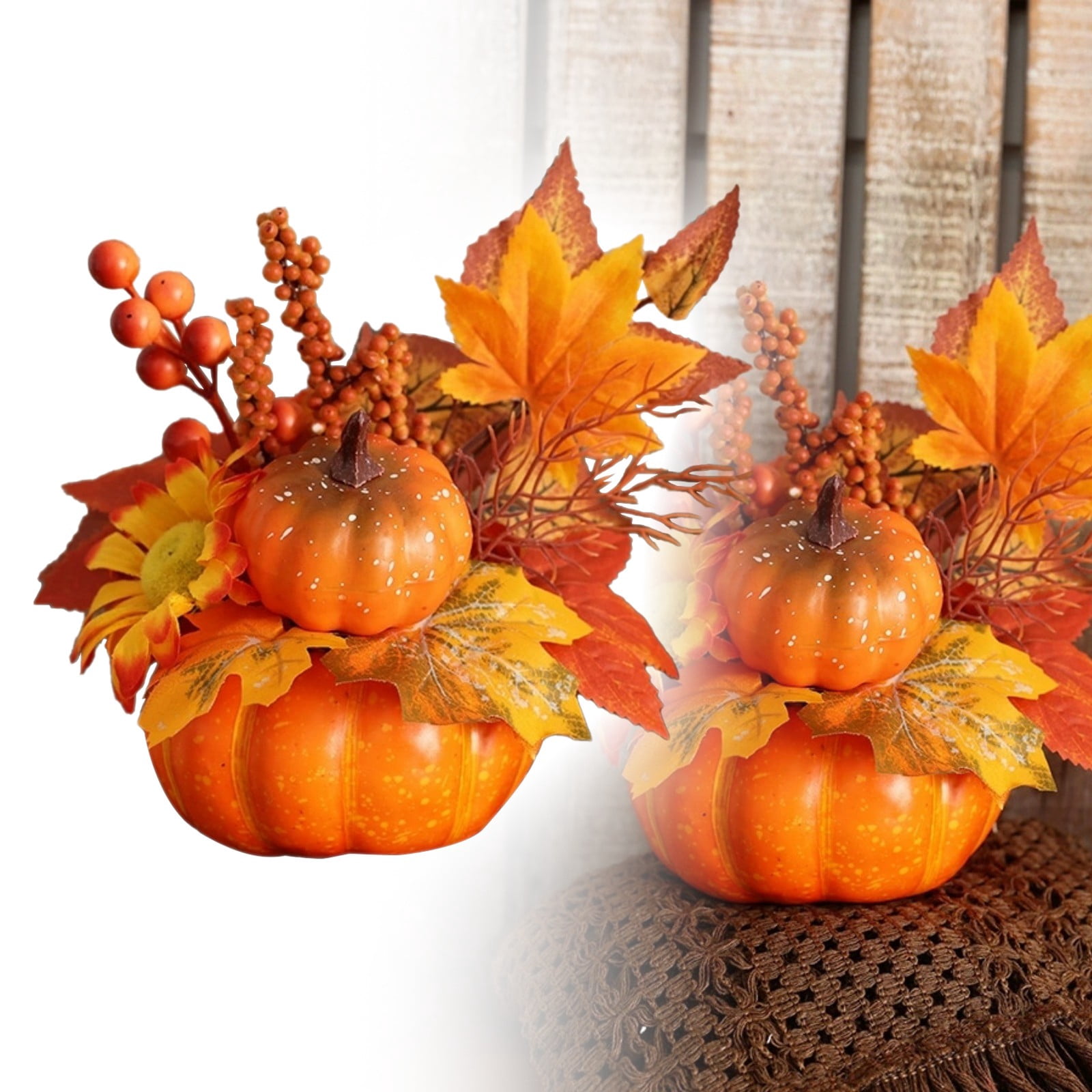 Artificial Fall Flowers For Pumpkin Potted Ornament Fall Table ...