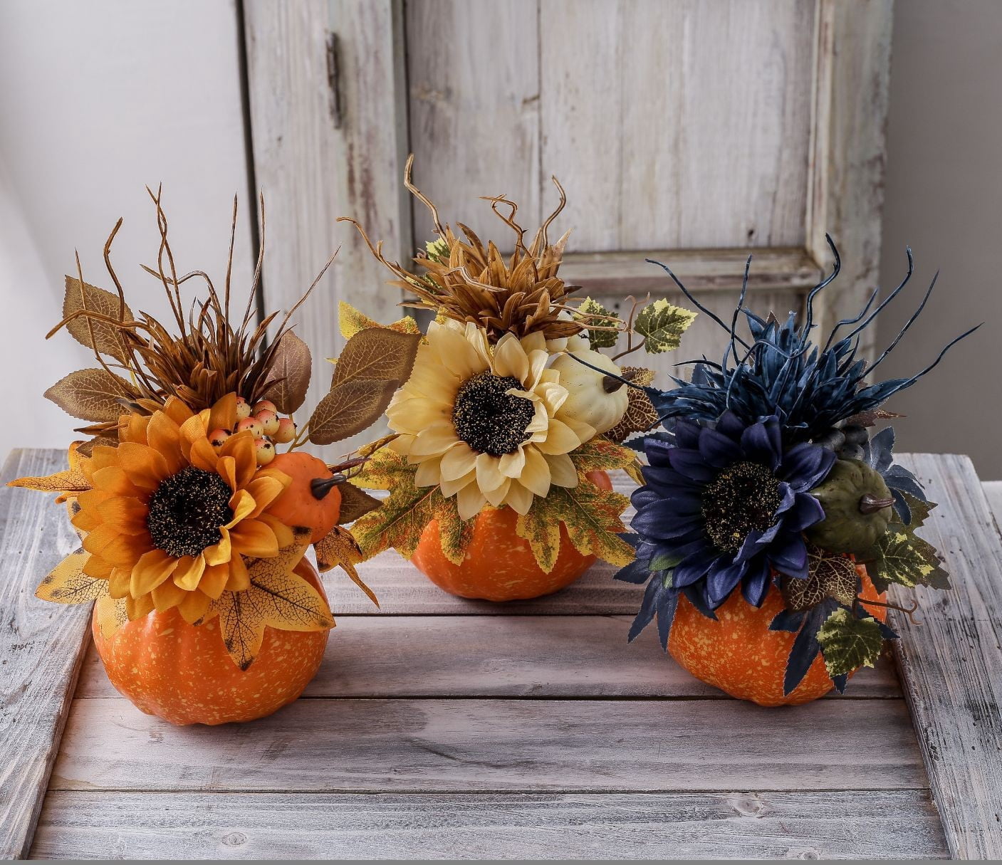 Artificial Fall Flowers Sunflowers Pumpkin for Autumn Outdoor Decor ...