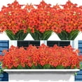 thumbnail image 1 of Artificial Fall Flowers for Outdoors, 20 Bundles Faux Plants No Fade Plastic Shrubs Autumn Decor Farmhouse Home Garden Thanksgiving (Fall Orange), 1 of 5