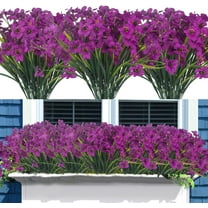 Artificial Fall Flowers for Outdoors, 20 Bundles Faux Plants No Fade Plastic Shrubs Autumn Decor Farmhouse Home Garden Thanksgiving (Fall Orange)