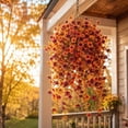 thumbnail image 1 of Artificial Fall Hanging Basket, Wisteria Flowers, Outdoor Porch Patio Decor, 2 Pack, Brown Leaves, Purple Blooms, Silk Petals, Fade Resistant, All Season, Gift Ready, 76x25cm, 1 of 7