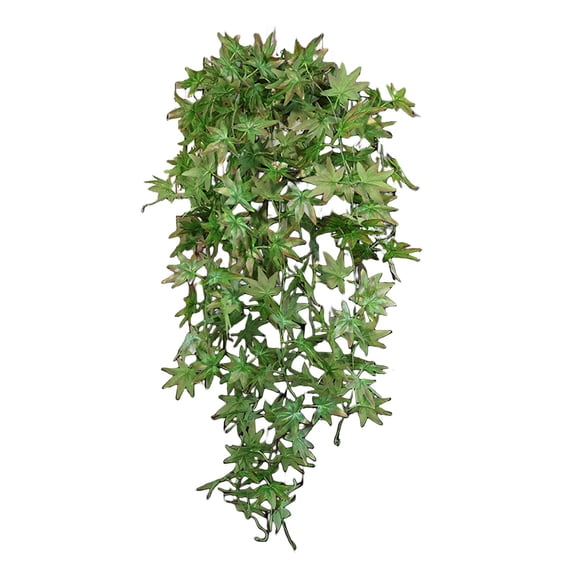 Artificial Fall Hanging Flowers Artificial Hanging Fall Plants Fake Hanging Maple Vine Faux Eucalyptus Leaf Greenery Vine Outdoor Plastic Plants, 5 Pronged Maple Vine, 39 Inch