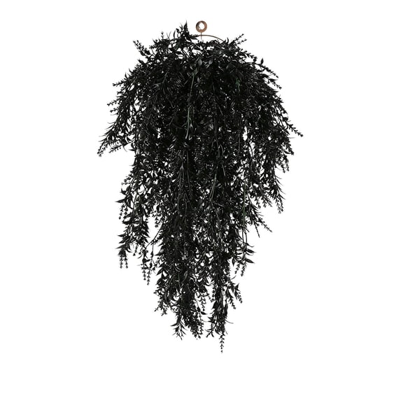 Artificial Fall Hanging Plants, Outdoor Hanging Greenery Realistic Artificial Faux Fall Mums for Farm House Porch Wall Party Decor Black