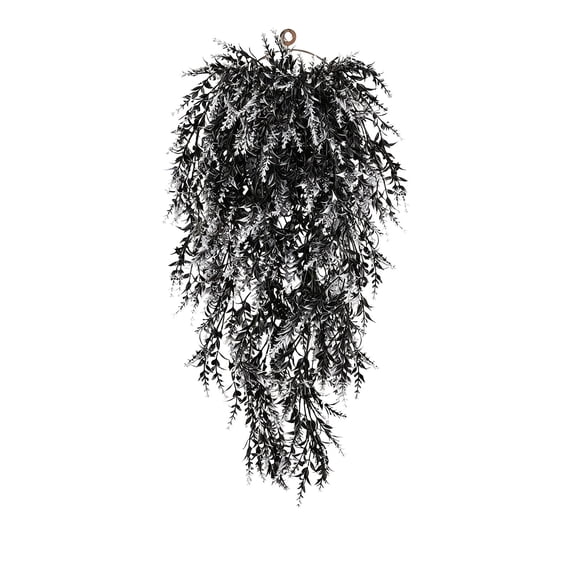Artificial Fall Hanging Plants, Outdoor Hanging Greenery Realistic Artificial Faux Fall Mums for Farm House Porch Wall Party Decor White