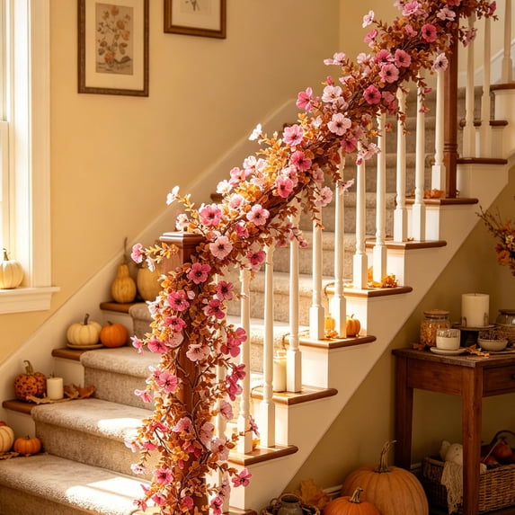 Artificial Fall Ivy Vine Garland 70.9 Inches Violet Color Plastic ...