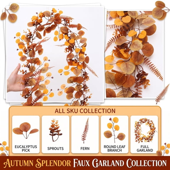 Artificial Fall Leaf Garland Maple Vine for Mantel Table Wall Thanksgiving Home Decor