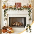 thumbnail image 1 of Artificial Fall Maple Leaf Garland Decoration, 5.74FT Hanging Vines Garland, Colorful Faux Maple Leaves Ratten for Home Wedding Fireplace Party Christmas Thanksgiving Decor, 1 of 6
