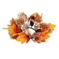 thumbnail image 1 of Artificial Fall Maple Leaf Pinecone Candle Wreath - Decorative Centerpiece for Home, 1 of 5